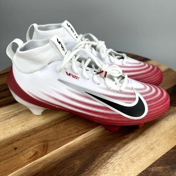 Nike Air Zoom Vapor Pro 1 Football Cleats Men's Size 8 White Red HM8850-102 NEW - Picture 1 of 6
